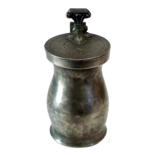 ½-pint double volute pewter baluster measure