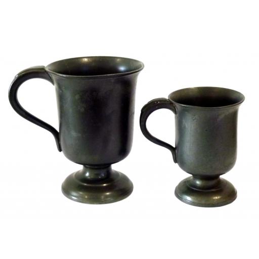 Two Birmingham pewter footed cups c1860-65
